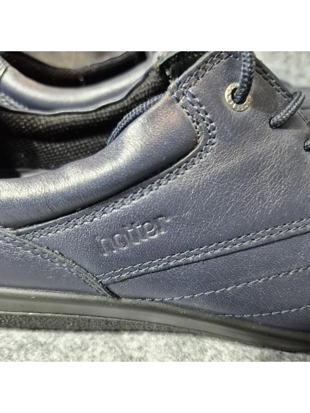 HOTTER Tone ENGLAND us 9.5 Navy Leather Comfort Concept Sneaker Shoe